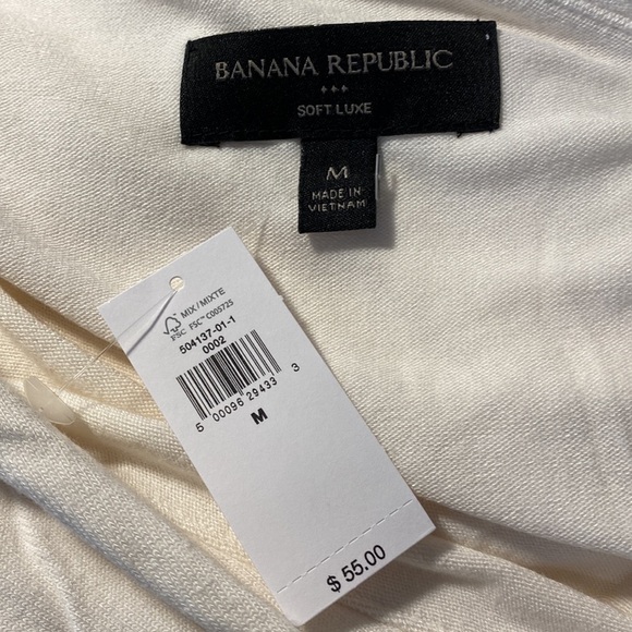 Banana Republic Soft Luxe One-Shoulder Ivory Top Sz M NWT - Picture 3 of 4